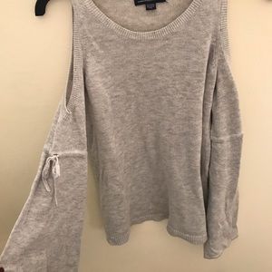 Grey cold shoulder sweater